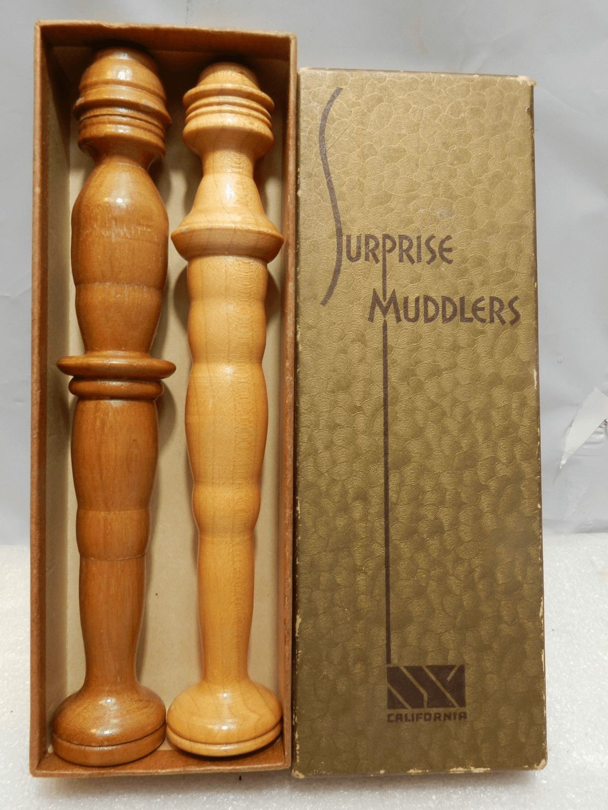 2 Vtg Barware Human Surprise Muddlers Pair Amman Alayde Edward Darvill (D29JJ)