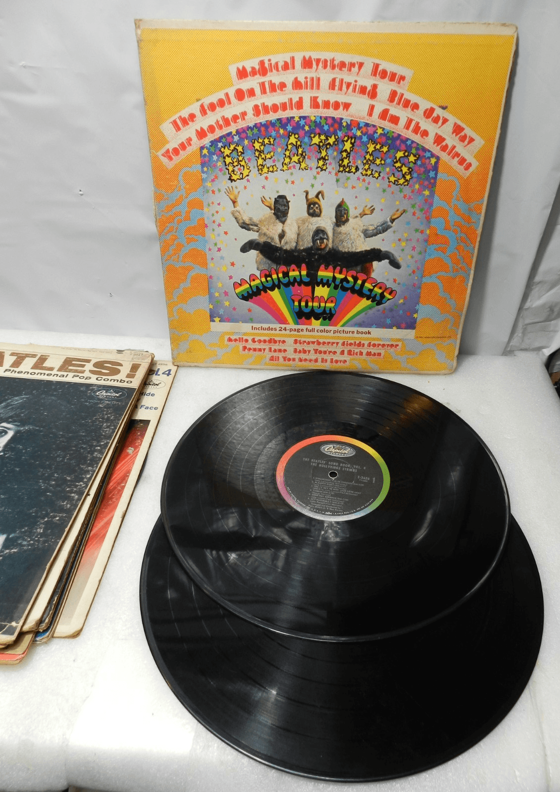 8 Vintage Beatles Vinyl Record Albums Original Sleeves 60's 70's (L59JJ) - Thumbnail 5
