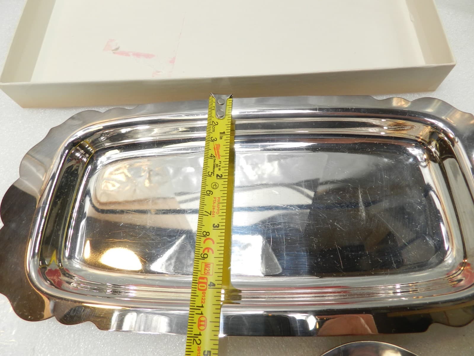 Vintage WM. Rogers Silverplate Cranberry Set Spoon And Plate Original Box F50J - Thumbnail 6