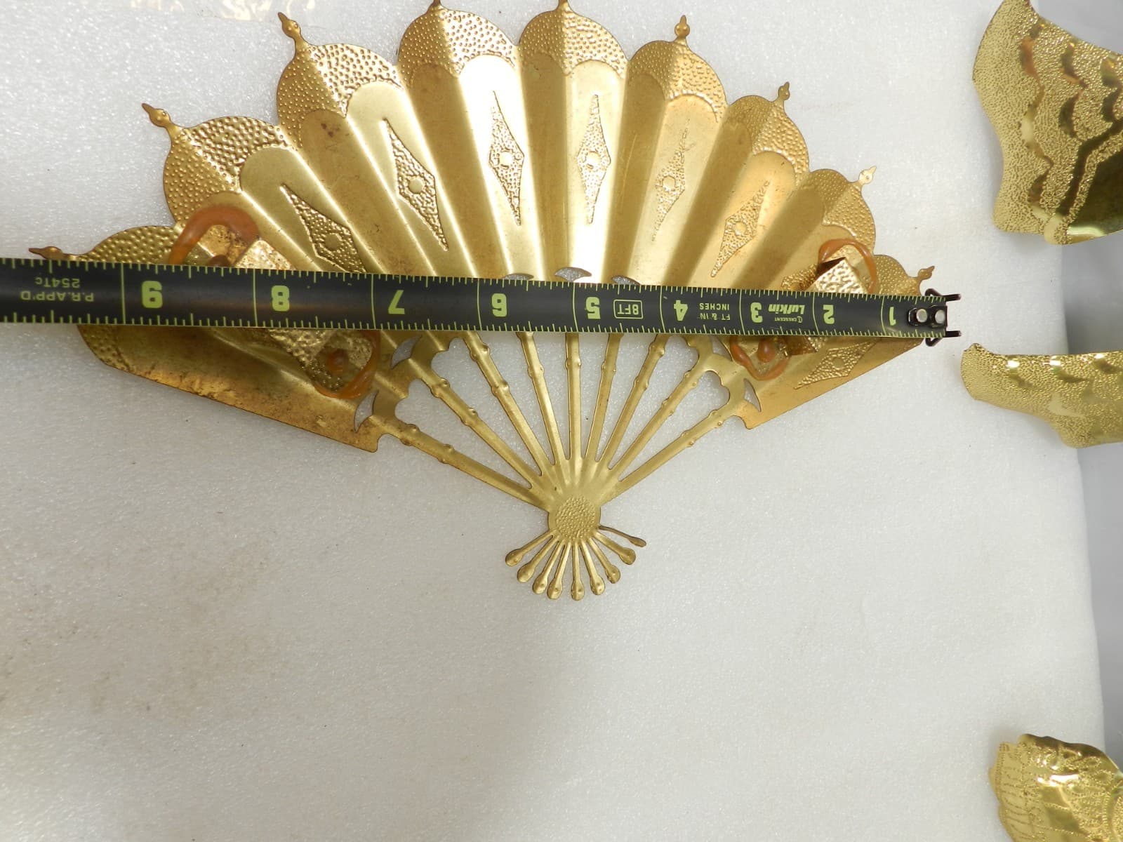 Home Interiors Vintage Victorian Ladies & Fan Metal Gold Wall Hanging (F54J) - Thumbnail 6