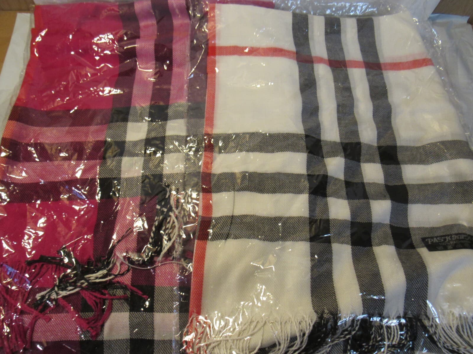 2 New Pashmina Women’s Plaid Multicolored Scarf Scarves (H5K)