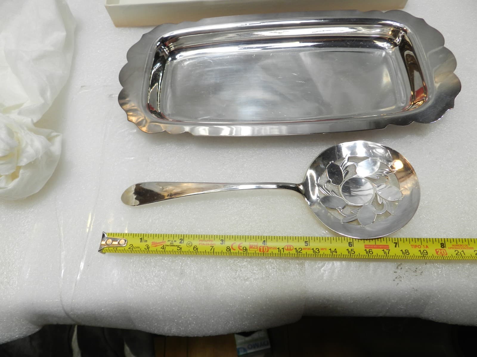 Vintage WM. Rogers Silverplate Cranberry Set Spoon And Plate Original Box F50J - Thumbnail 7