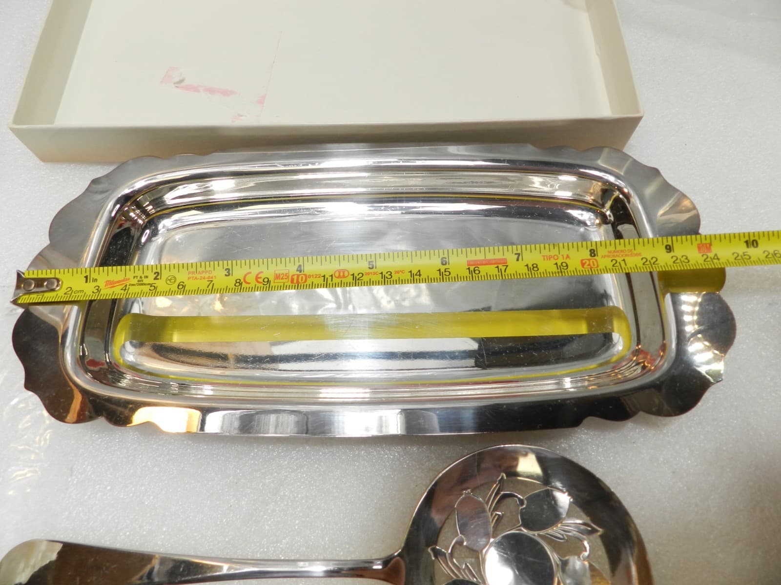 Vintage WM. Rogers Silverplate Cranberry Set Spoon And Plate Original Box F50J - Thumbnail 5