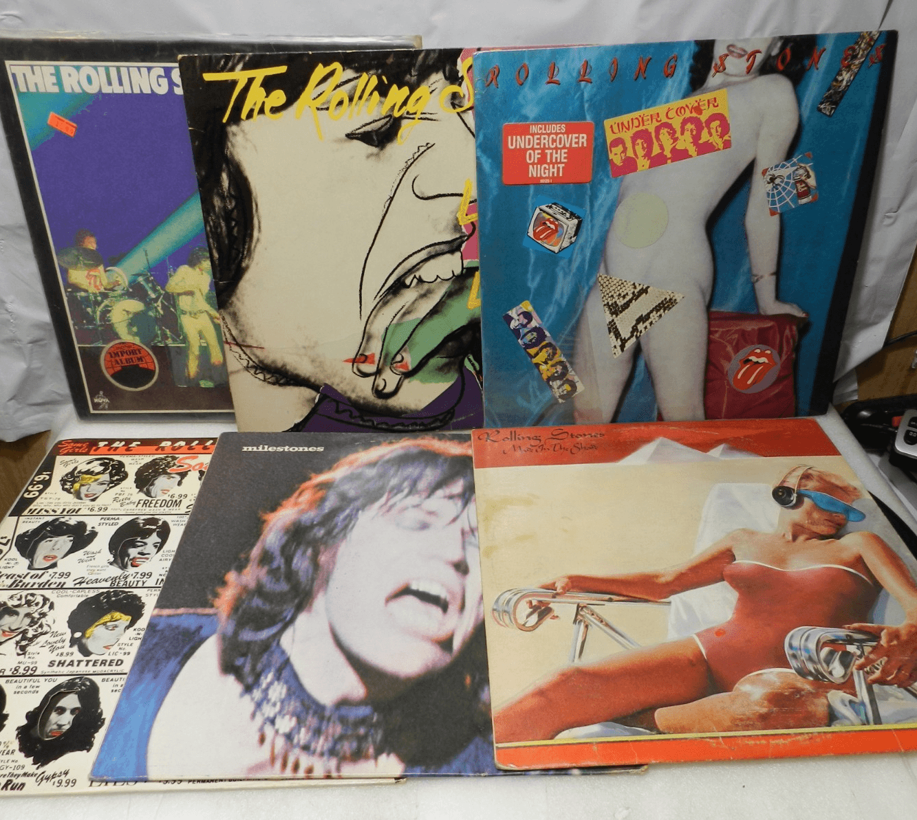 6 Vintage 70's Rolling Stones LP Vinyl Album Some Girls Milestone Love you L64JJ