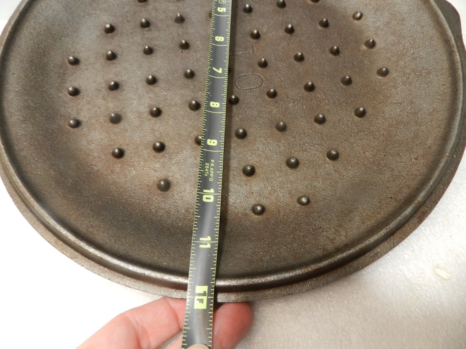 Vintage # 10 Lodge Cast Iron Camp Dutch Oven Lid (D45S) - Thumbnail 4