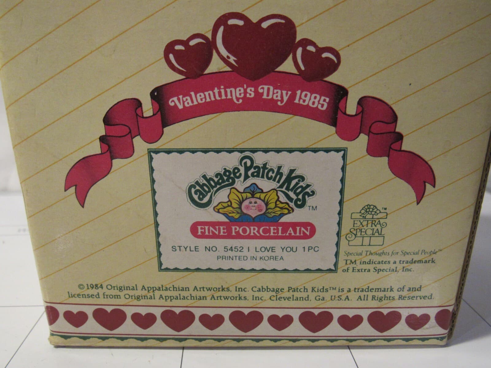 Cabbage Patch Kids Fine Porcelain I LOVE YOU Valentine’s Day Vintage 1985 F74K - Thumbnail 4