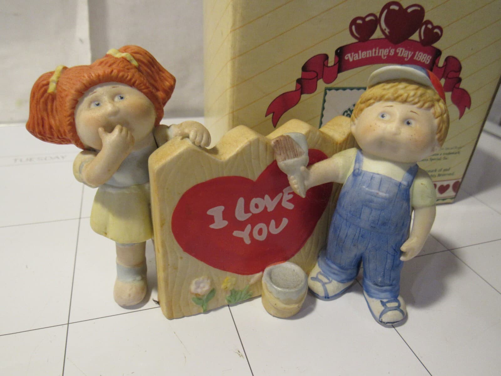 Cabbage Patch Kids Fine Porcelain I LOVE YOU Valentine’s Day Vintage 1985 F74K - Thumbnail 6