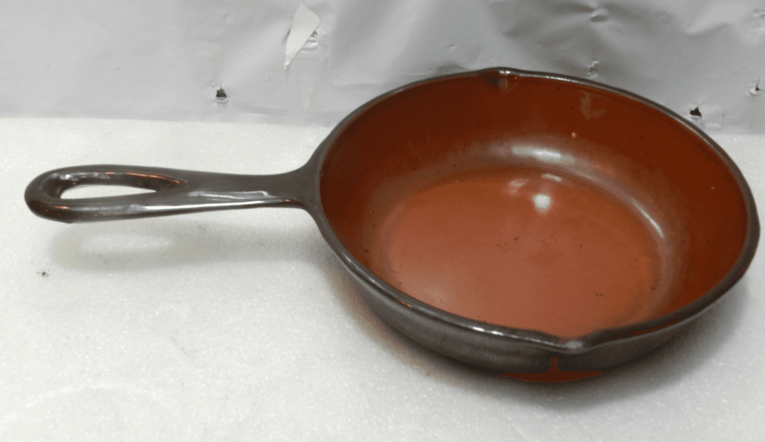 Birmingham Stove & Range Brown #3 6.5" Enameled Cast Iron Skillet (D46S) - Thumbnail 2