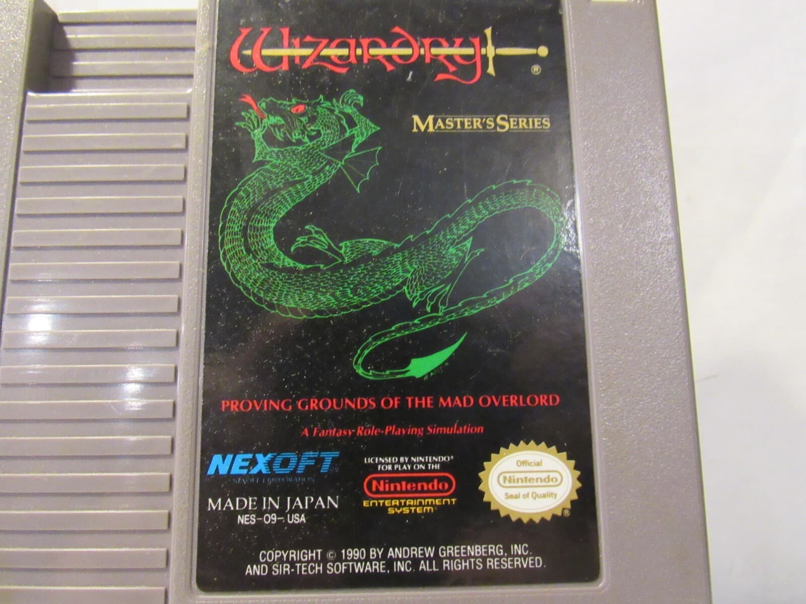 Nintendo NES Wizardry Masters Series Fantasy RPG Cartridge/Case 1985 Tested f65 - Thumbnail 2