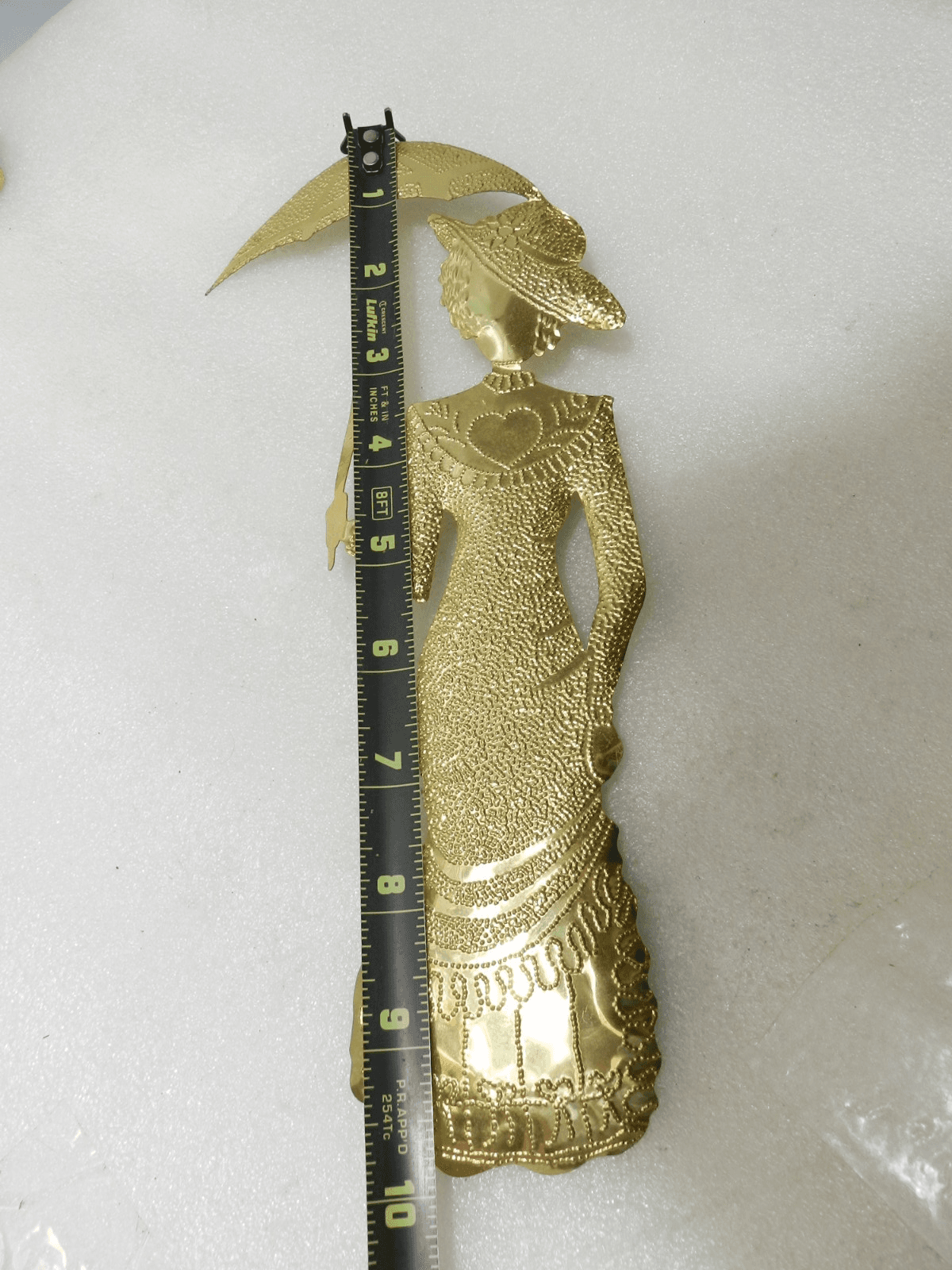 Home Interiors Vintage Victorian Ladies & Fan Metal Gold Wall Hanging (F54J) - Thumbnail 4
