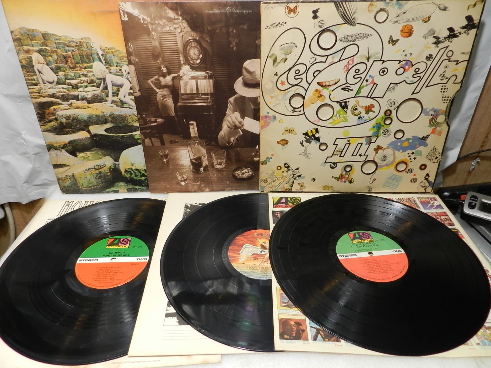 3 Led Zeppelin Vinyl LP 70's Albums III SD-19128 Swan Song House of Holy (L65JJ)