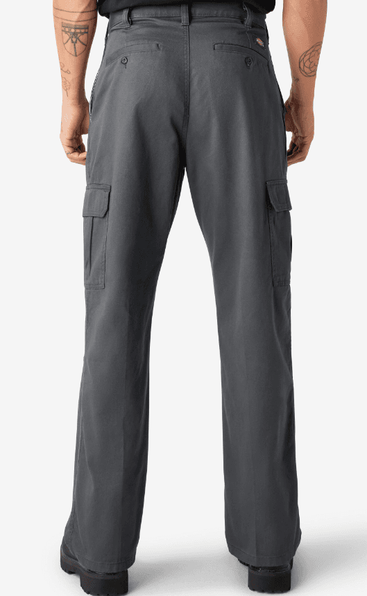 NEW 44x32 MENS DICKIES LOOSE FIT STRAIGHT LEG CARGO PANTS 23214 CHARCOAL X6 - Thumbnail 2