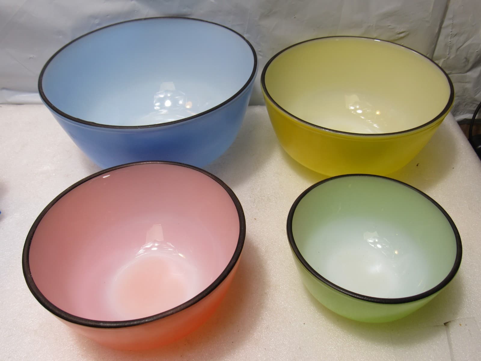 Vintage Anchor Hocking Fire-King Mixing Nesting Bowl Set Bold Primary Color H11K - Thumbnail 7