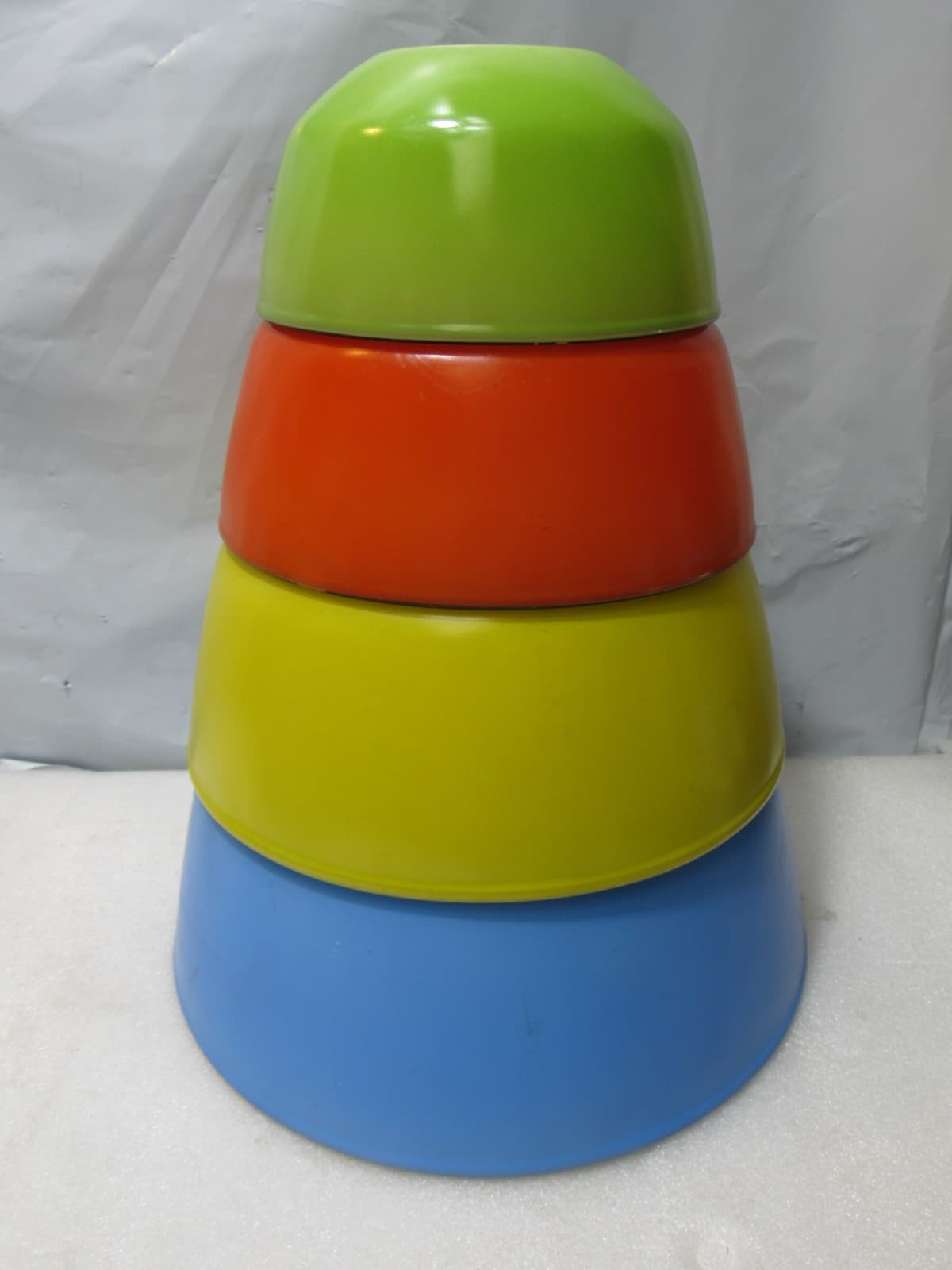 Vintage Anchor Hocking Fire-King Mixing Nesting Bowl Set Bold Primary Color H11K - Thumbnail 2