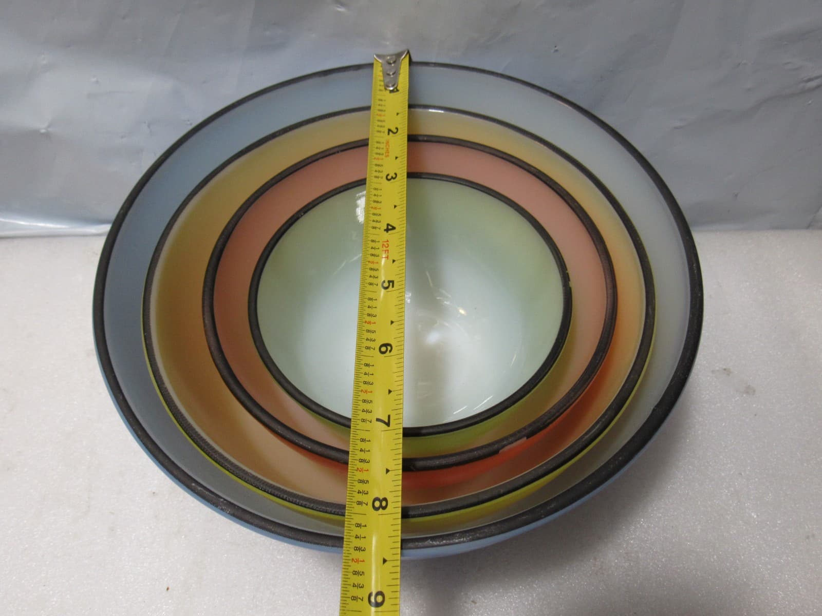 Vintage Anchor Hocking Fire-King Mixing Nesting Bowl Set Bold Primary Color H11K - Thumbnail 14