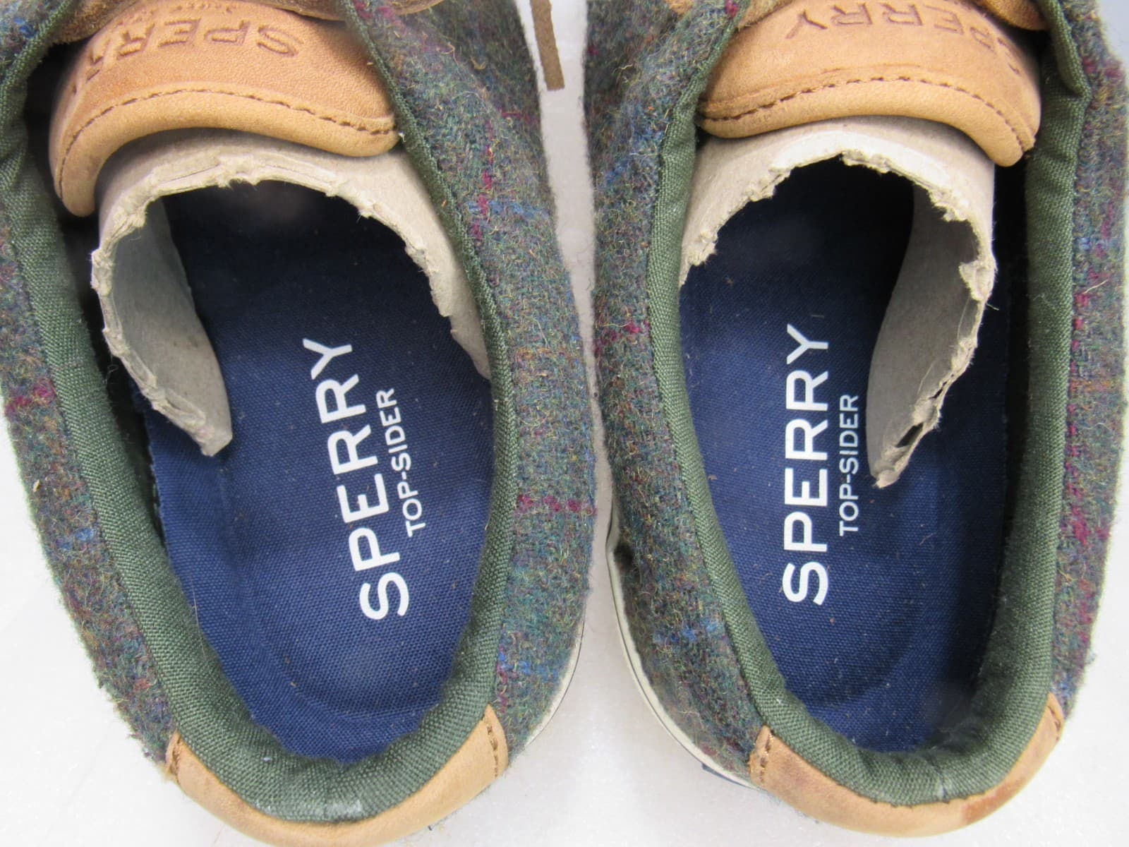 Sperry Striper II CVO Wool Plaid STS19812 Boat Shoes, Men's Size 8 Olive J69 - Thumbnail 8