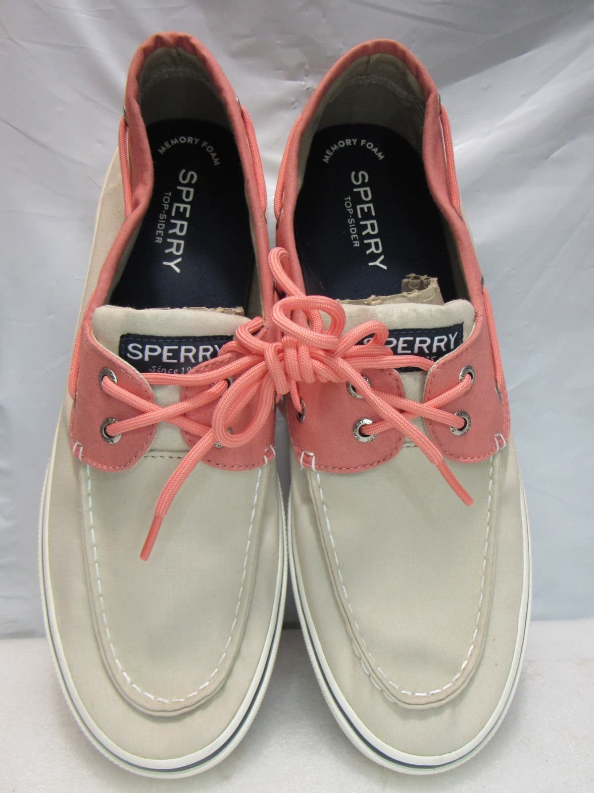 Sperry Mens Top-Sider Bahama STS 19240 Canvas Tan & Coral Boat Shoes SZ 11.5 J59 - Thumbnail 2