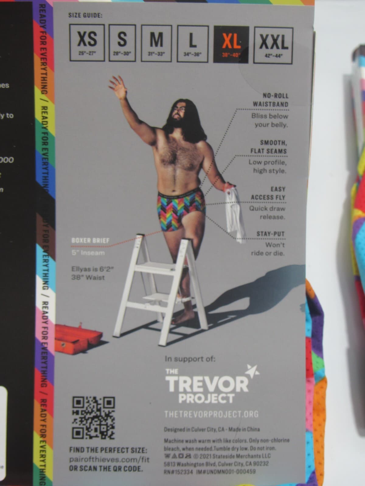 2 Pair of Thieves Men's Super Fit Mesh Magic Boxer Brief Trevor Project Pride XL - Thumbnail 6