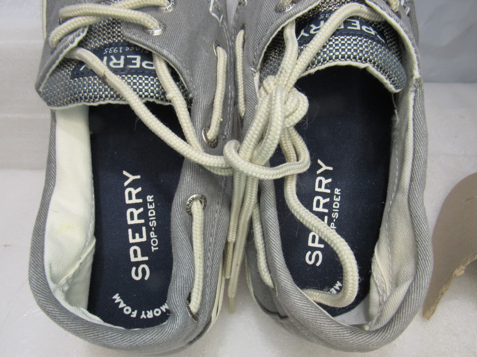 Mens Sperry Halyard Salt Washed Grey Top Sider Shoes 0772830 SZ 8 Wide J67 - Thumbnail 6