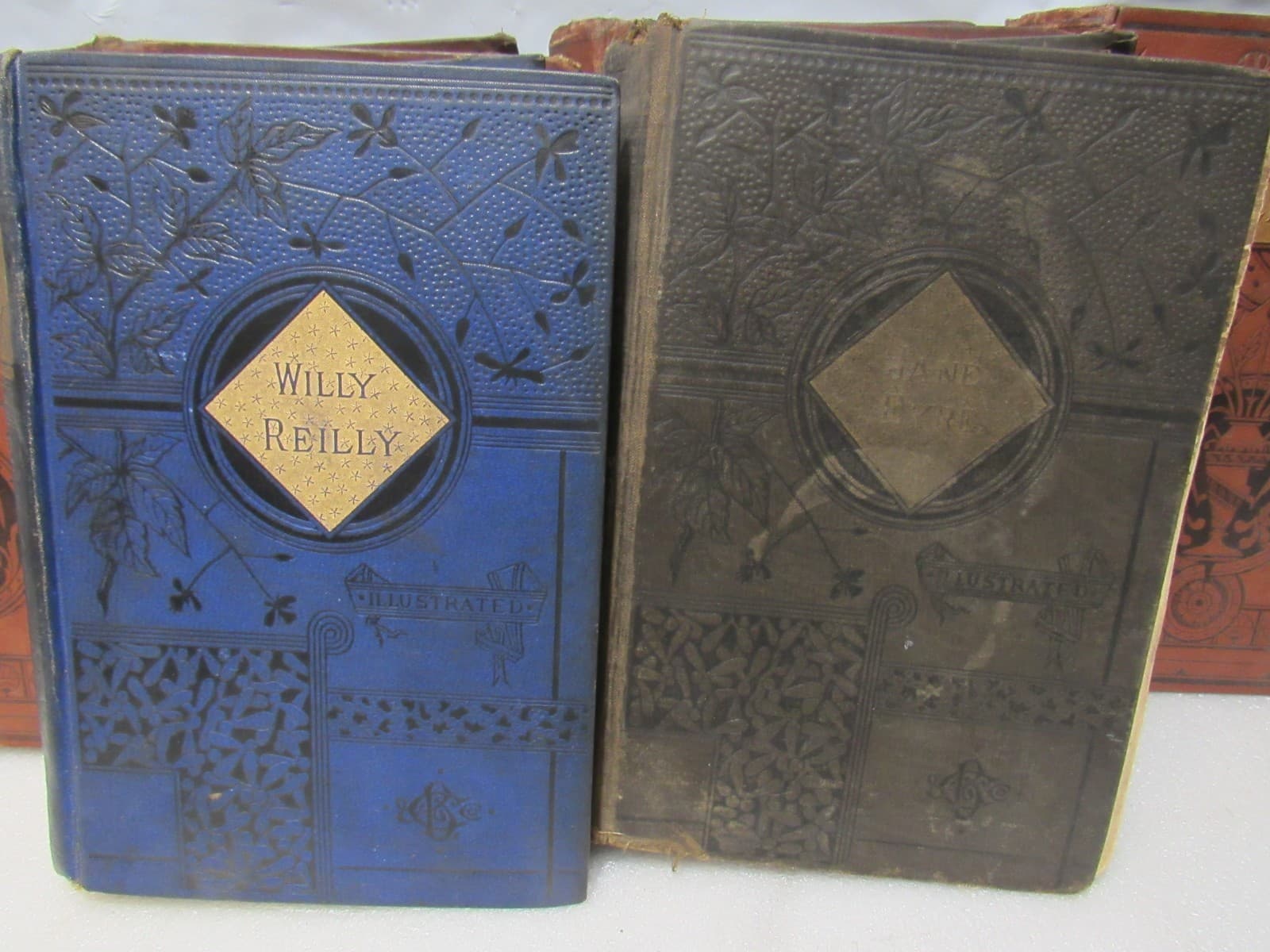 1800s Antique Books Consciences Tales Set & Willy Reilly Jane Eyre Hardcover B68 - Thumbnail 4