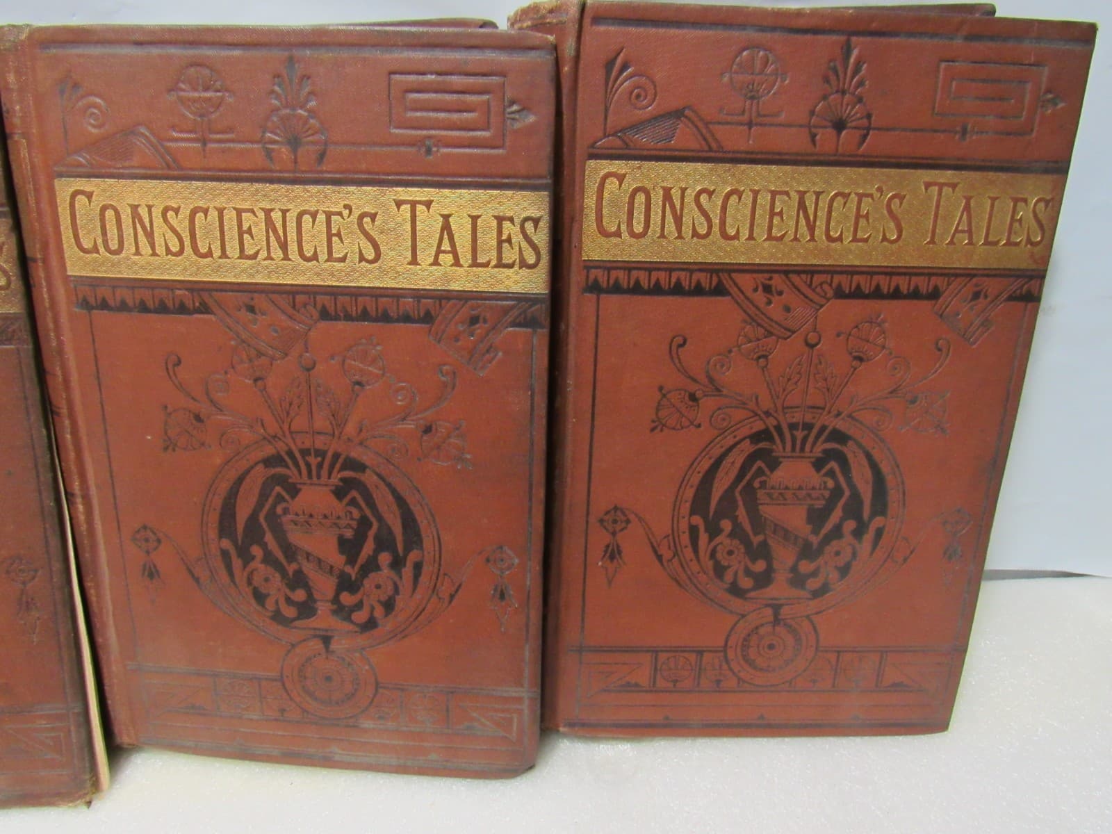 1800s Antique Books Consciences Tales Set & Willy Reilly Jane Eyre Hardcover B68 - Thumbnail 3