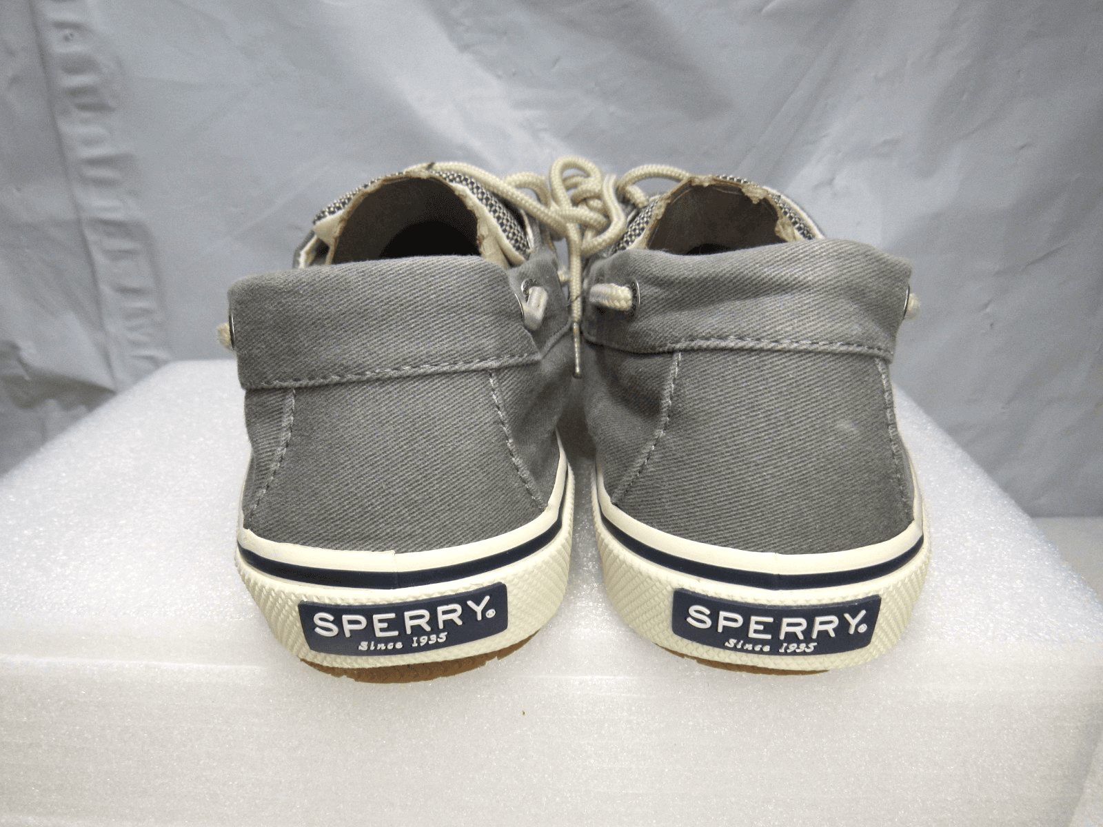 Mens Sperry Halyard Salt Washed Grey Top Sider Shoes 0772830 SZ 8 Wide J67 - Thumbnail 4
