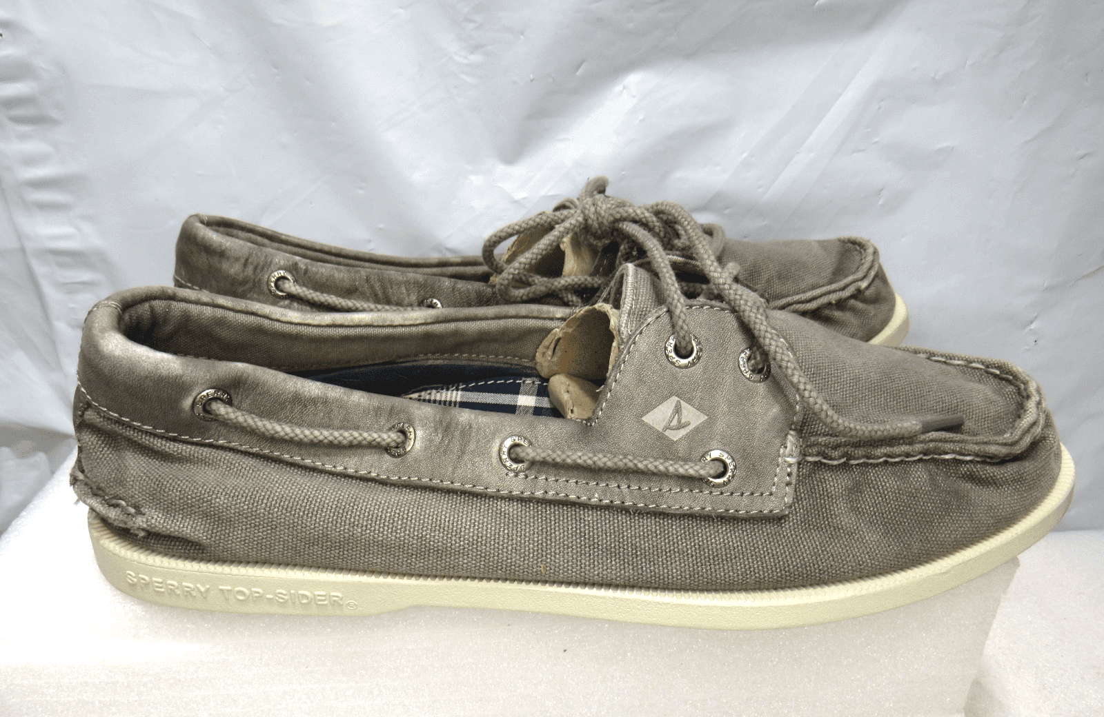 Sperry Men's Authentic Original 2-Eye Garment Wash Boat Shoe Sz 11.5 Gray J68 - Thumbnail 3