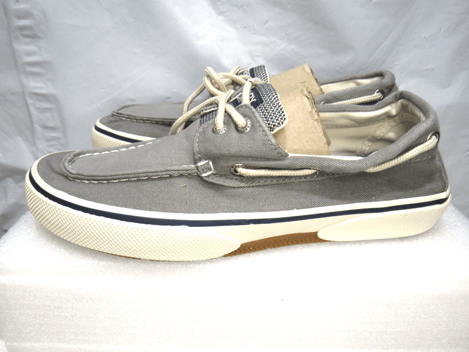 Mens Sperry Halyard Salt Washed Grey Top Sider Shoes 0772830 SZ 8 Wide J67 - Thumbnail 3