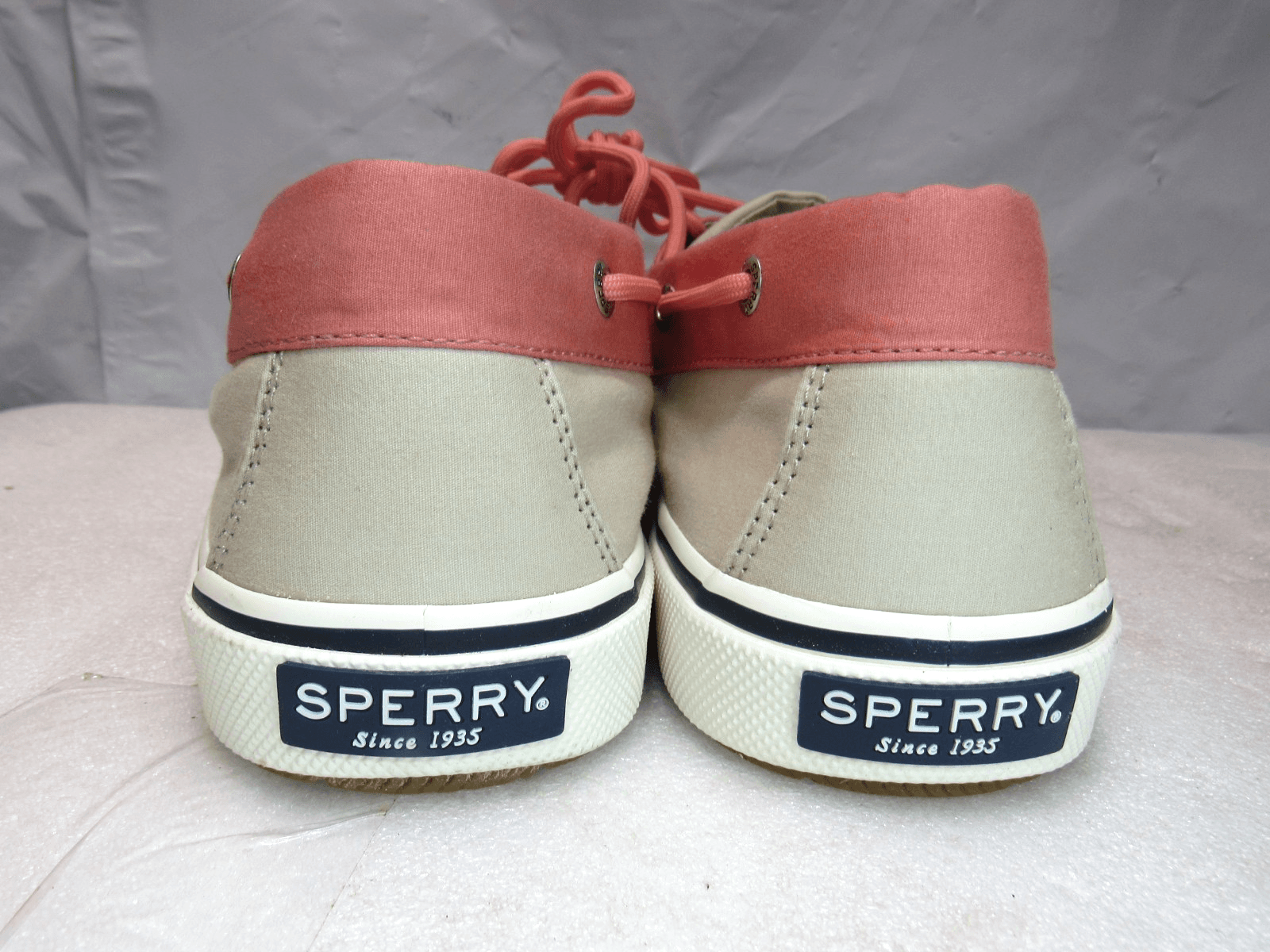 Sperry Mens Top-Sider Bahama STS 19240 Canvas Tan & Coral Boat Shoes SZ 11.5 J59 - Thumbnail 5