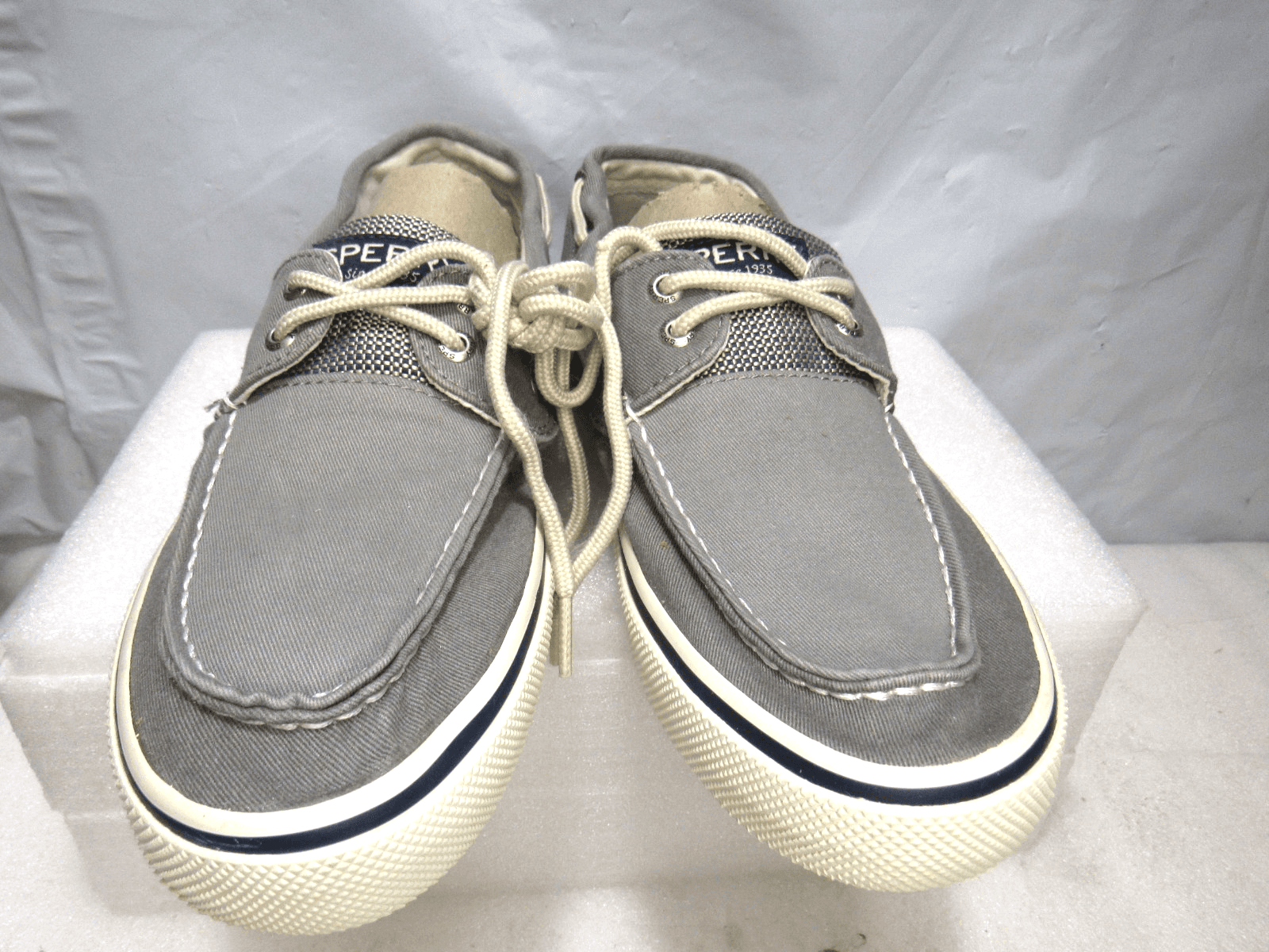 Mens Sperry Halyard Salt Washed Grey Top Sider Shoes 0772830 SZ 8 Wide J67 - Thumbnail 2