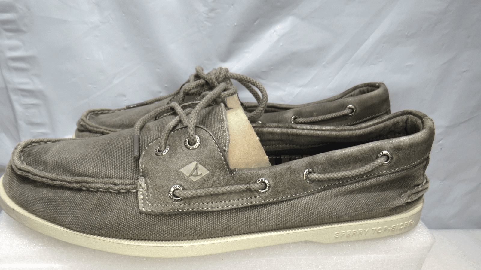 Sperry Men's Authentic Original 2-Eye Garment Wash Boat Shoe Sz 11.5 Gray J68