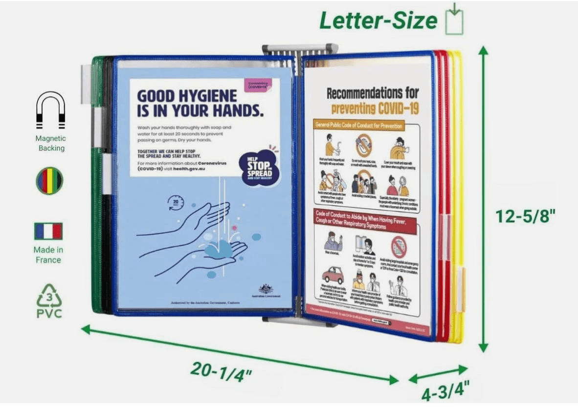 Djois® Magnetic Wall Mounted Reference System Letter-Size 10 Pockets (J71K - Thumbnail 2