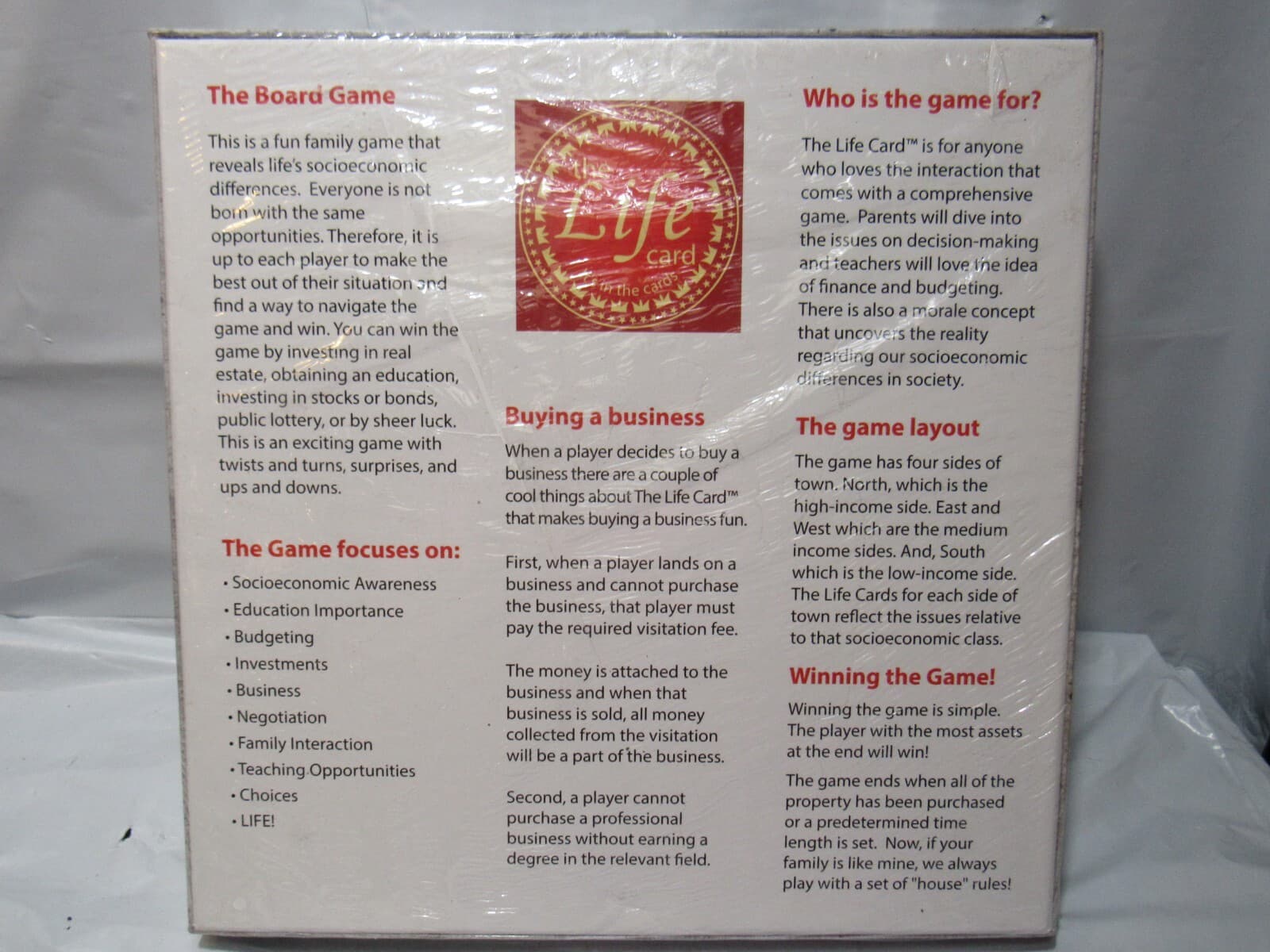 The Life Card Board Game Age 13+ Investments Budgeting Education Business P82J - Thumbnail 4