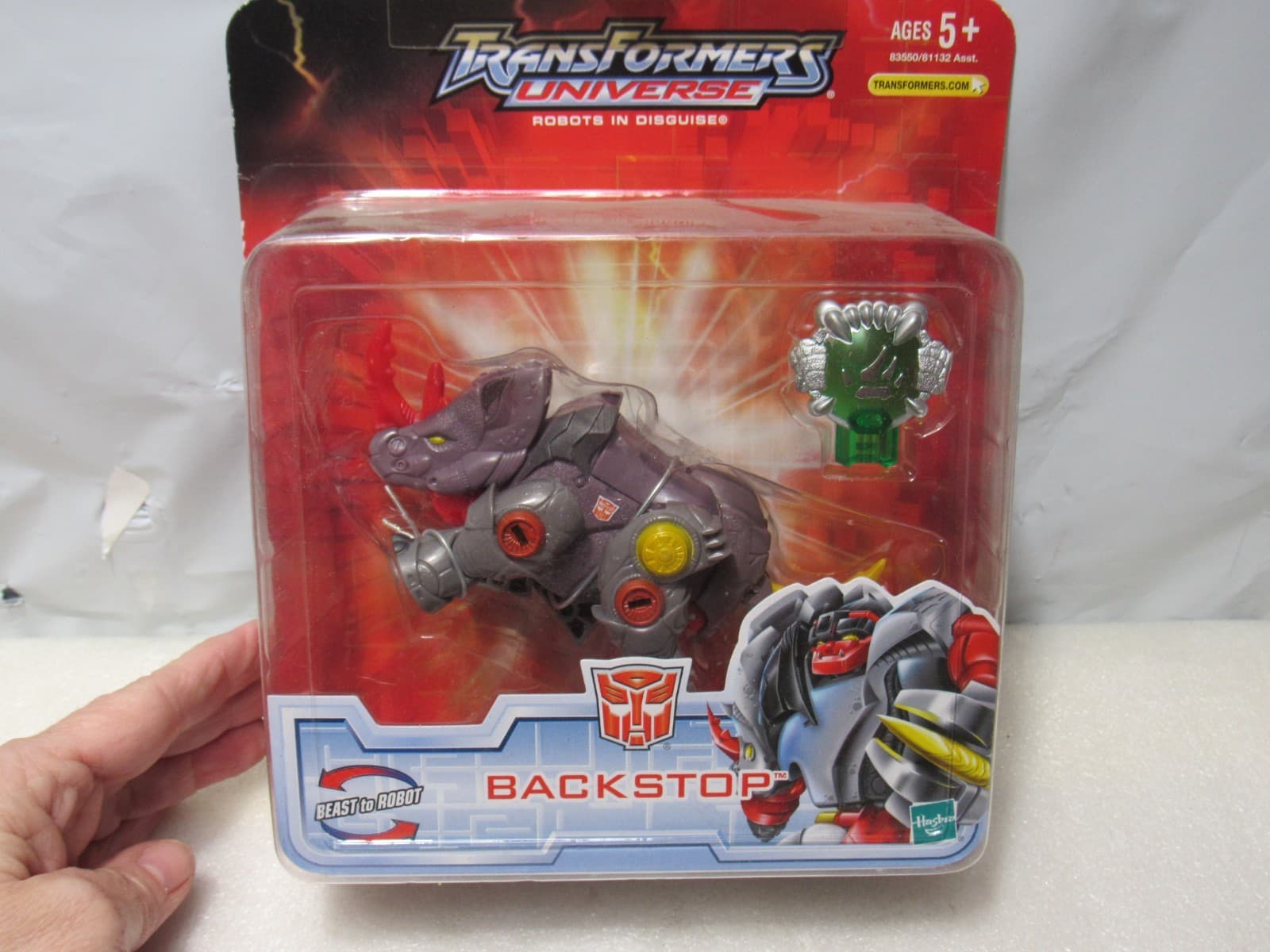 NEW 2007 Hasbro Transformers Cybertron Robots Disguise Backstop w/Cyber Key D58K