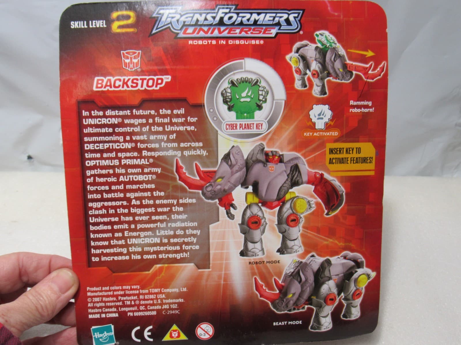 NEW 2007 Hasbro Transformers Cybertron Robots Disguise Backstop w/Cyber Key D58K - Thumbnail 4
