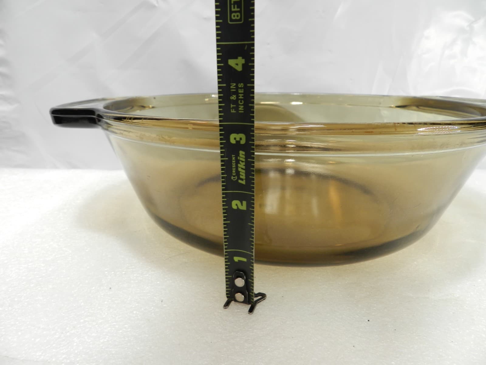 Vintage Anchor Ovenware Amber 2 Qt Round Casserole #1038 w/ Lid (H16J) - Thumbnail 5