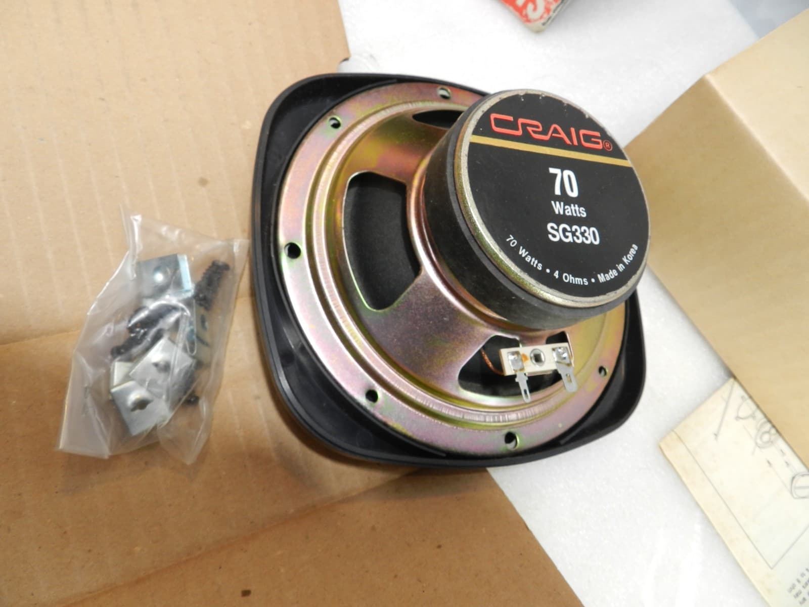 Vintage Retro Craig SG330 6 1/2" 3 Way Flush Mount Speakers 70 WATTS Pair (F46J) - Thumbnail 4