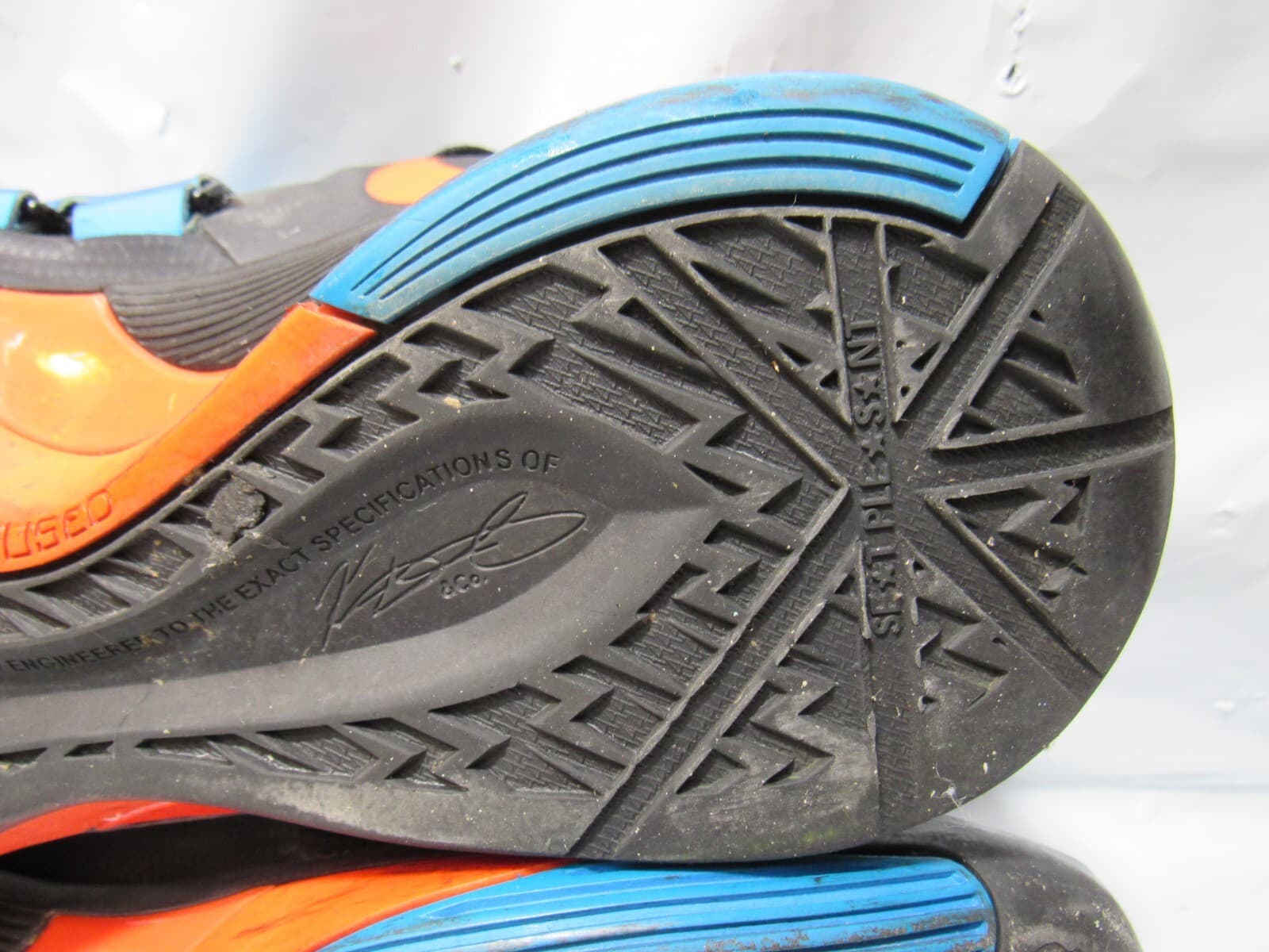 Size 12 - Nike Zoom KD 4 Black Orange Black Leather (473679-001) Q70K - Thumbnail 7