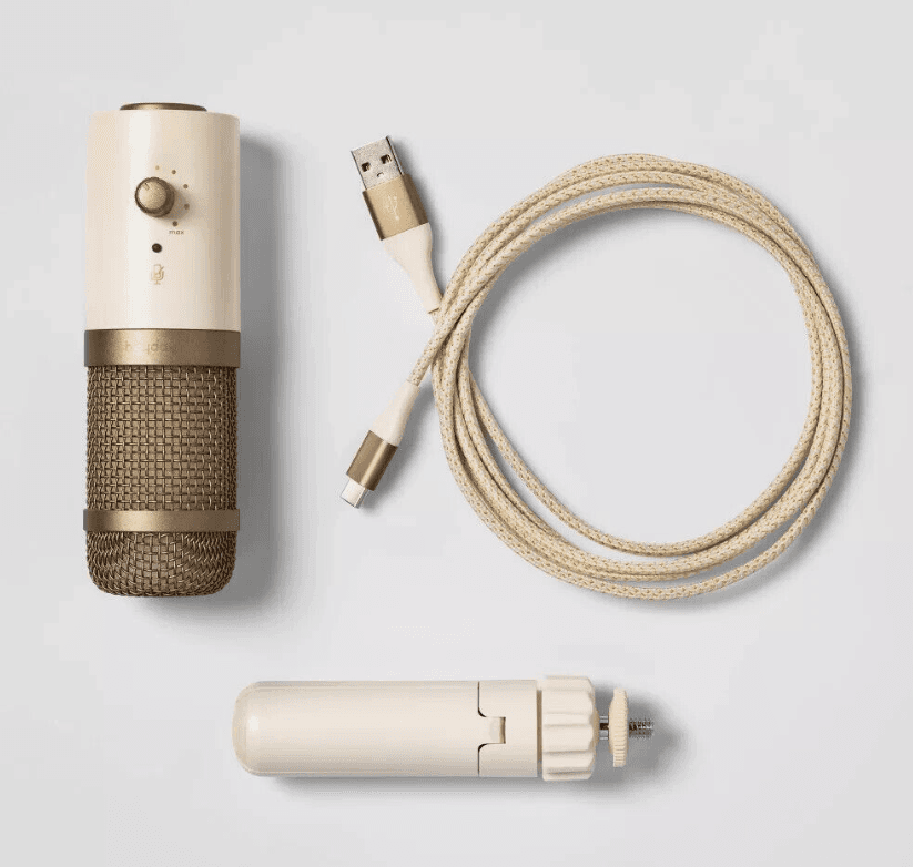 Heyday Desktop Microphone Stone White 6ft Cord Compatible V84J - Thumbnail 4
