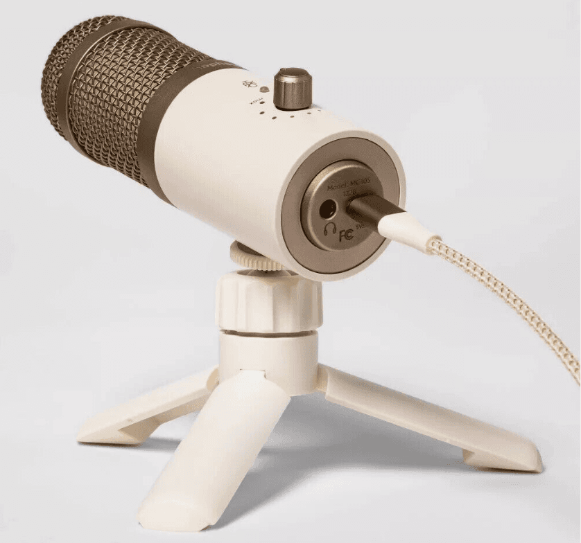Heyday Desktop Microphone Stone White 6ft Cord Compatible V84J - Thumbnail 3