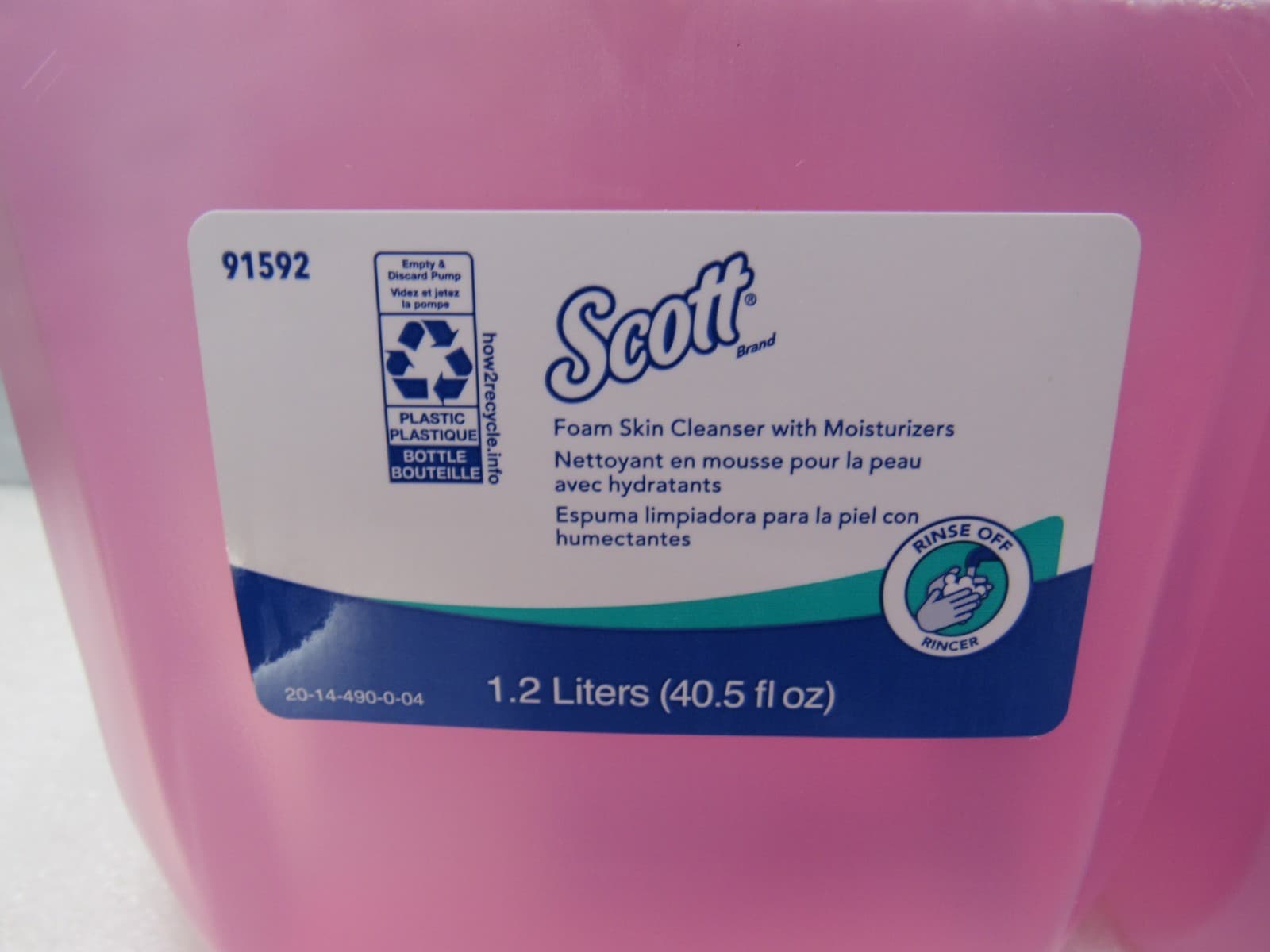 2 Refills Scott 91592 Foam Soap Skin Cleanser w/ Moisturizers 1.2L (H15K) - Thumbnail 2