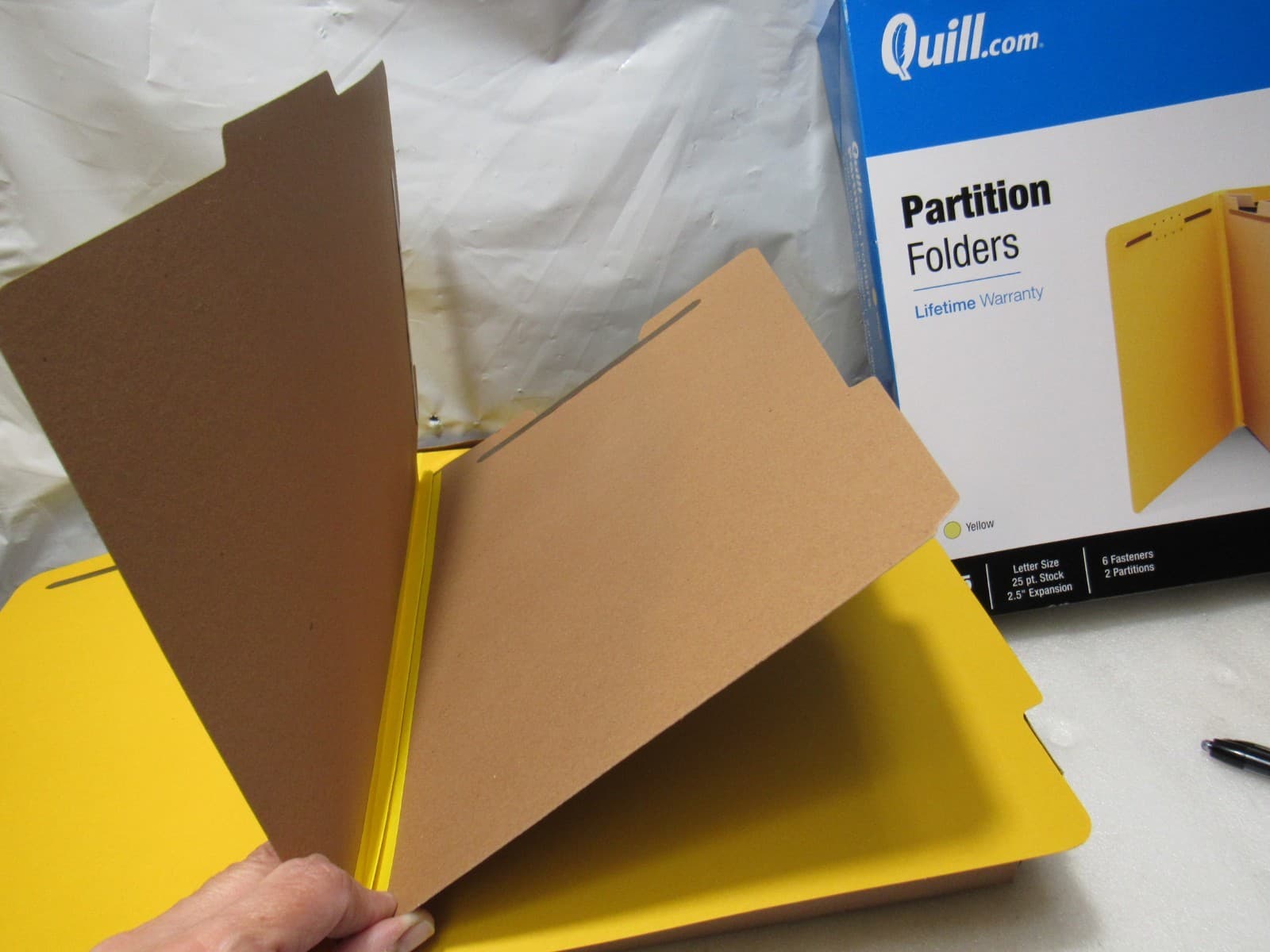 Quill 2/5-Cut Tab Pressboard Classification File Folders 2-Partitions 15CT. H13K - Thumbnail 8