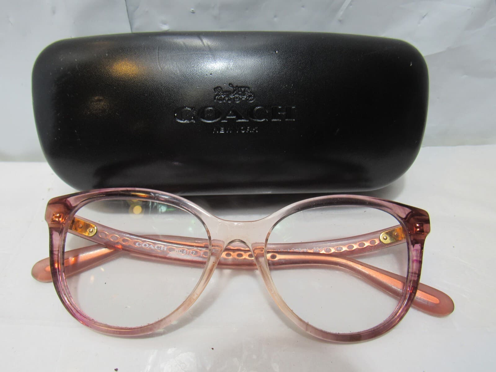 COACH HC 6177 5002 Transparent Brown Eyeglasses 52-17 140 W/CASE (R99K) - Thumbnail 4