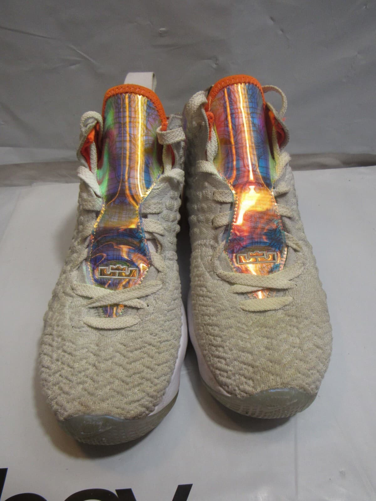 Nike Lebron Shoe 17 Future Air CT4136-100 Sneaker White Orange 5.5Y Women 7 (L45 - Thumbnail 2
