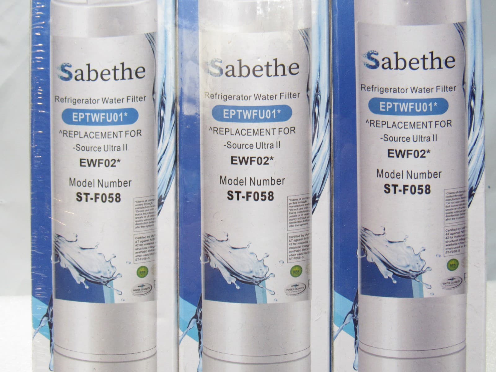 3 PC Sabethe Refrigerator Water Filter Replacement EPTWFU01 Model ST-F058 (F53J) - Thumbnail 2