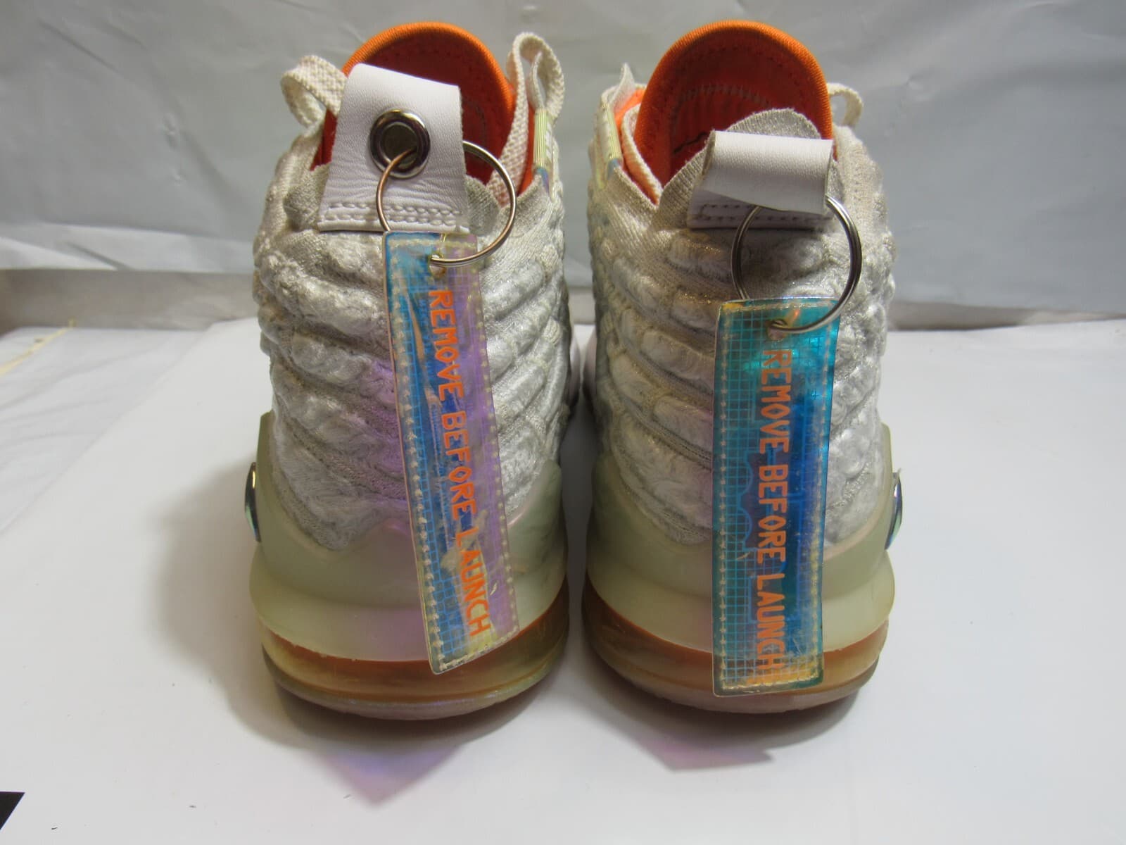 Nike Lebron Shoe 17 Future Air CT4136-100 Sneaker White Orange 5.5Y Women 7 (L45 - Thumbnail 4