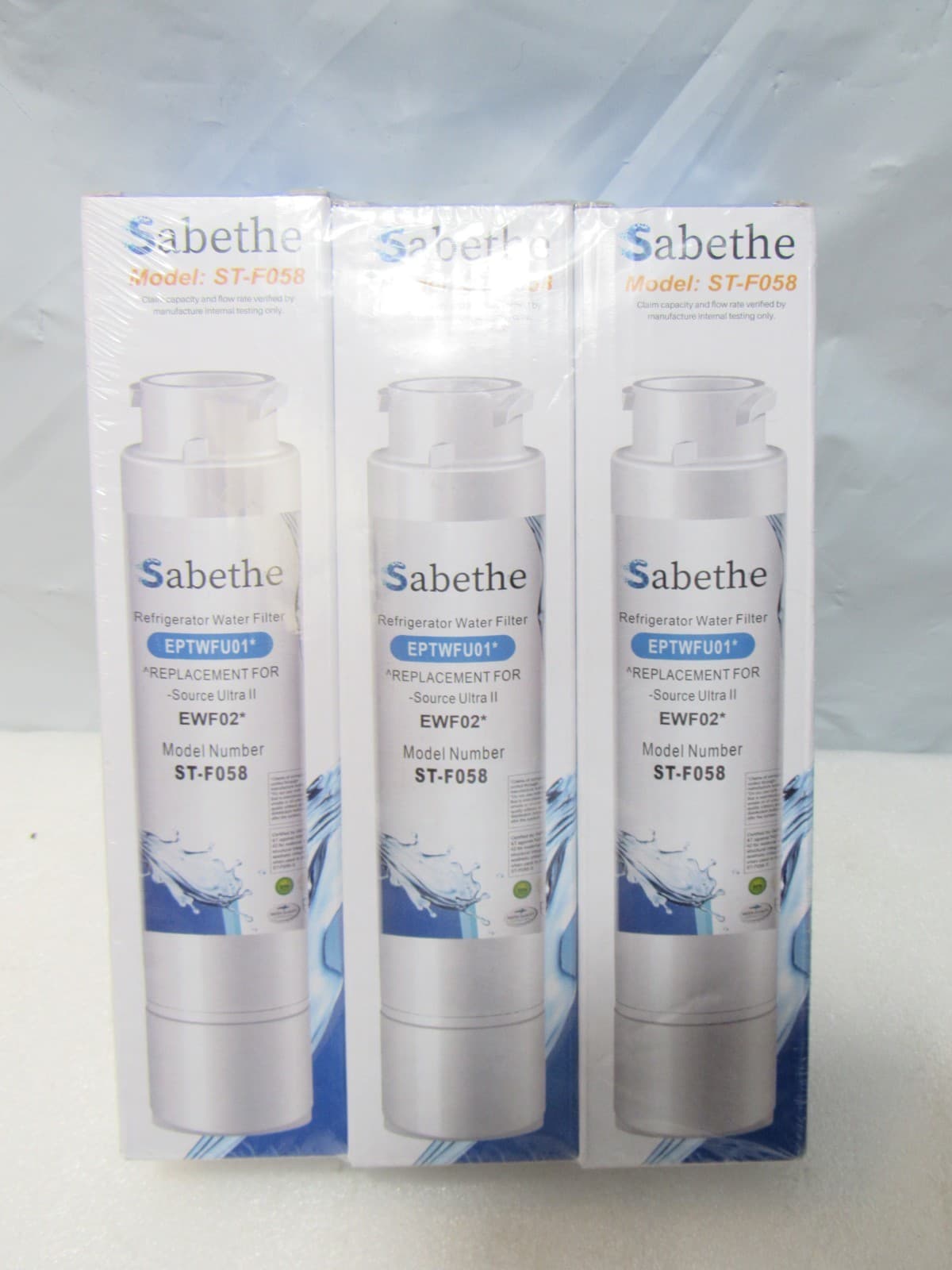 3 PC Sabethe Refrigerator Water Filter Replacement EPTWFU01 Model ST-F058 (F53J) - Thumbnail 3