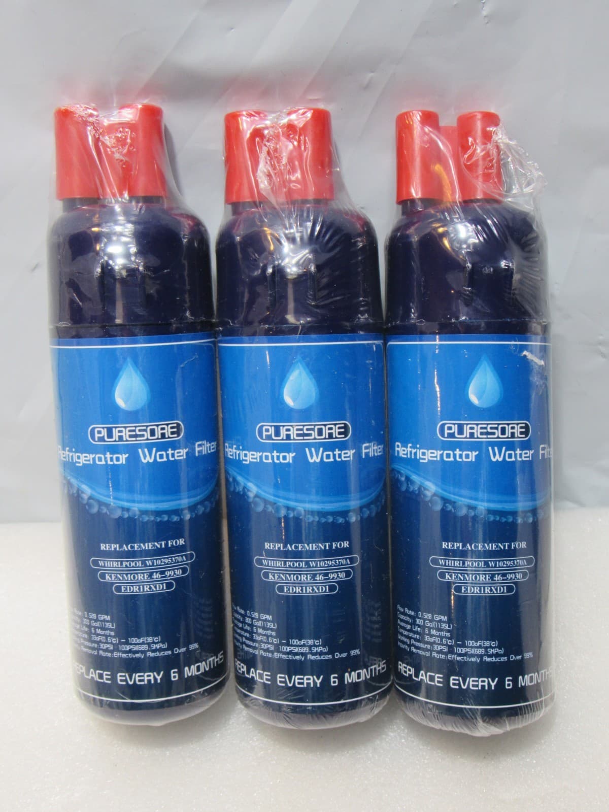3 Puresore Refrigerator Water Filter Whirlpool W10295370A EDR1RXD1 46-9930 F48J - Thumbnail 2