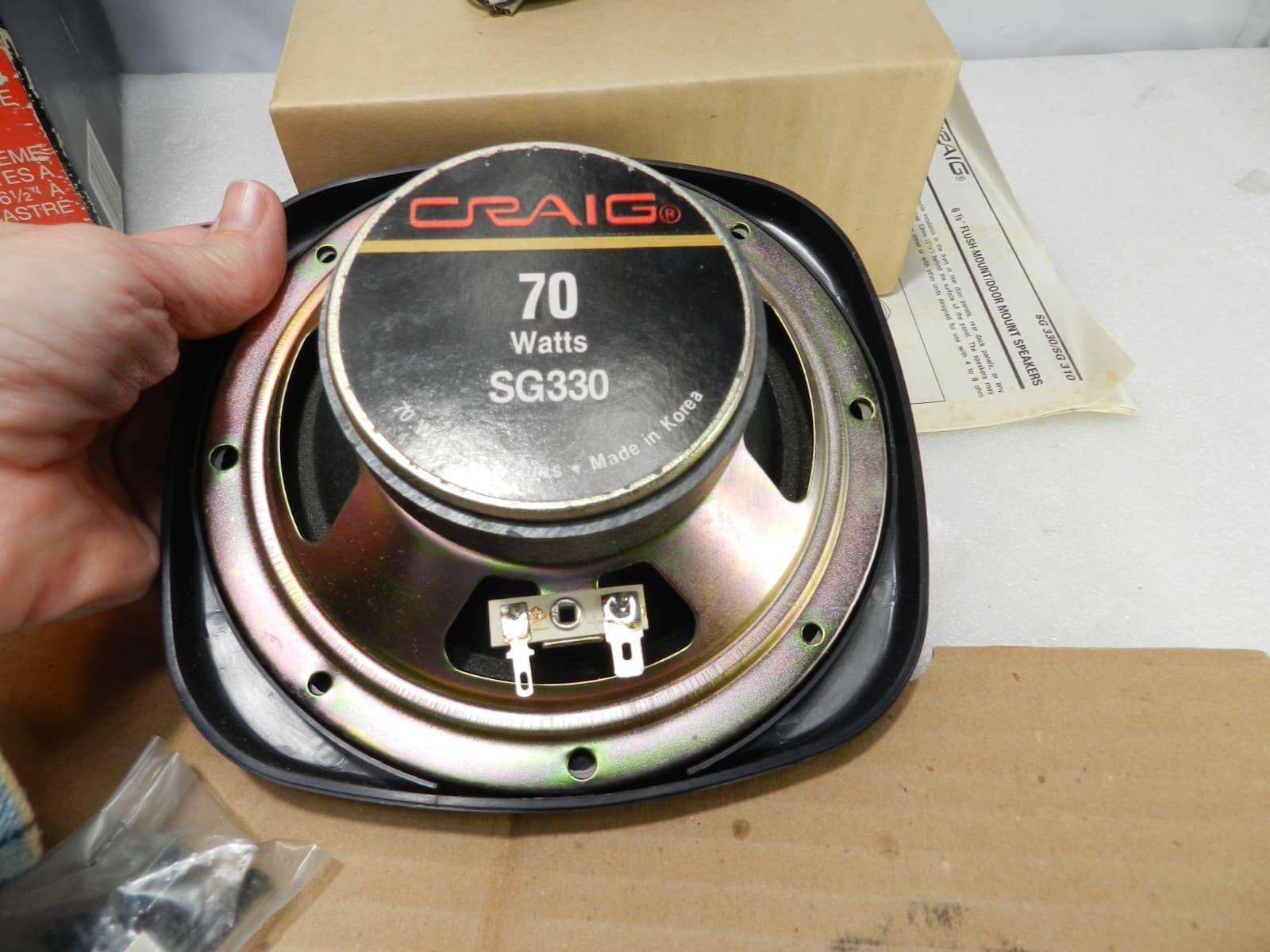 Vintage Retro Craig SG330 6 1/2" 3 Way Flush Mount Speakers 70 WATTS Pair (F46J) - Thumbnail 5