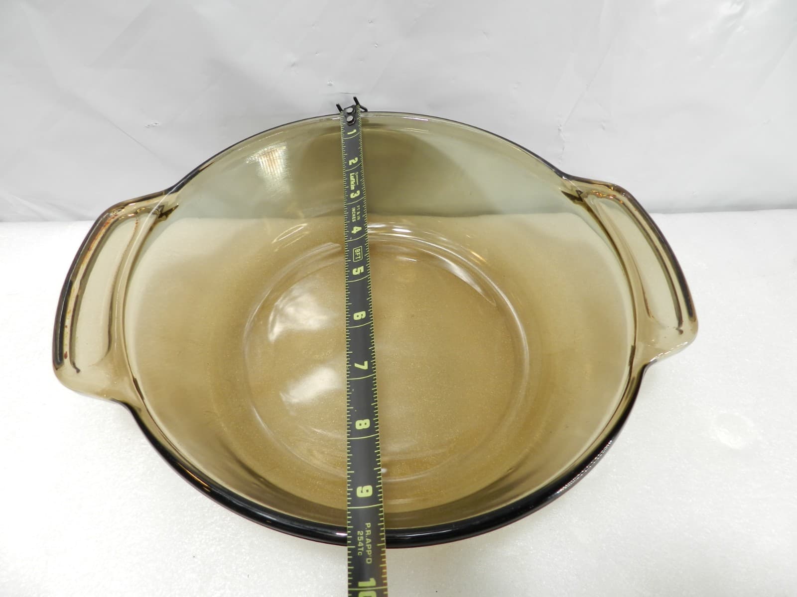 Vintage Anchor Ovenware Amber 2 Qt Round Casserole #1038 w/ Lid (H16J) - Thumbnail 4